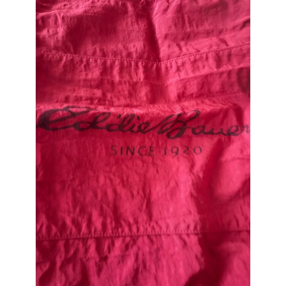 Eddie‎ Bauer Red Nylon Cinch Drawstring Backpack Bag Since 1920 Logo Lightweight